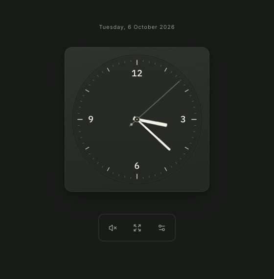Moment’s SVG analog clock in the dark theme